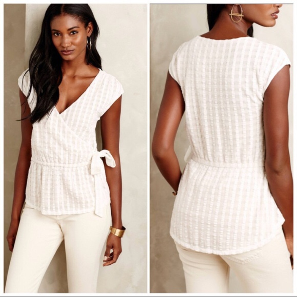 Anthropologie Deletta Malpelo Faux Wrap Top